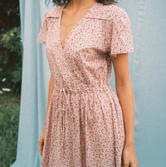 Simple Dawn Dress Maroon Calico - Picture 4 of 5